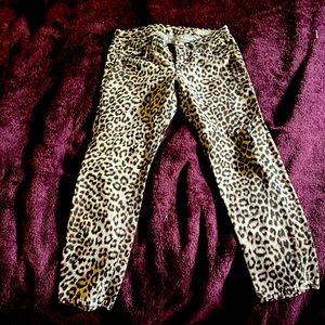 Size 27 rag and bone leopard print cotton jeans.